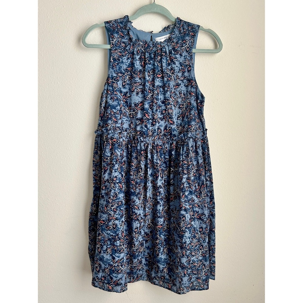 Lucky Brand I‎ Blue Floral Paisley Print Sleeveless Swing Dress I Size XS
